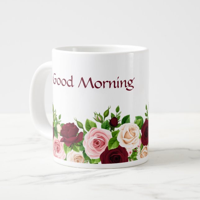 Personalised coffee mug floral (Front Left)