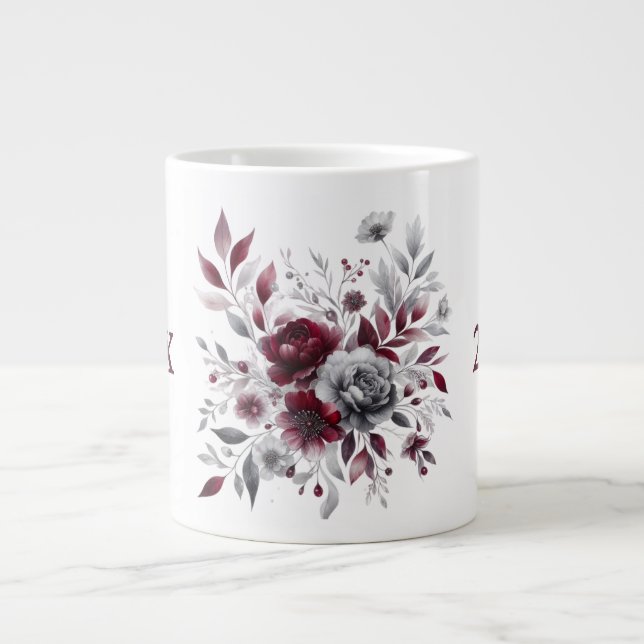 Personalised coffee mug floral (Front)