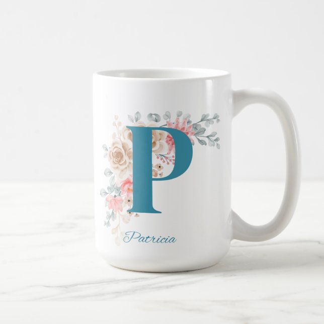 Personalised Coffee Mug Letter P (Right)