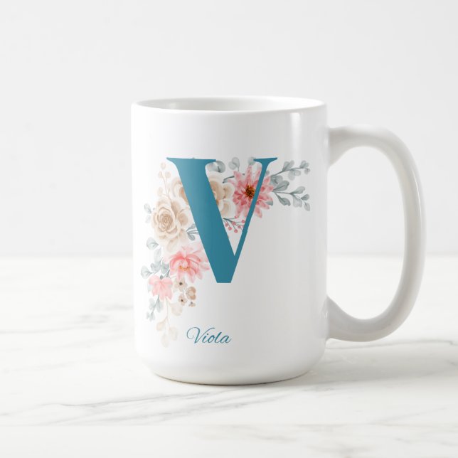 Personalised Coffee Mug Letter V (Right)