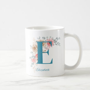 Personalised Coffee Mug with Name & Alphabet E