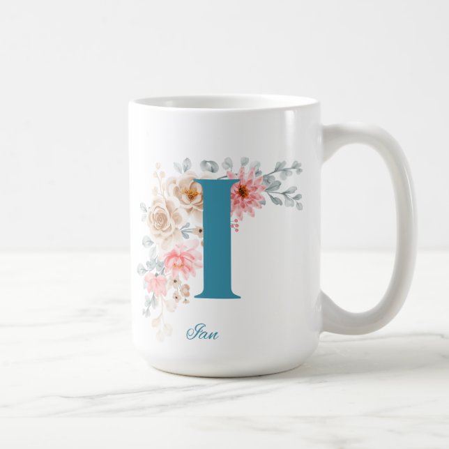 Personalised Coffee Mug with Name & Alphabet I (Right)