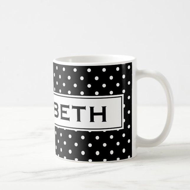 Personalised coffee mug with polka dots (Right)