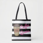 Personalised Coffee Queen Striped Tote