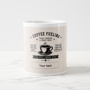 Personalised Coffee Quote Design – Custom Name Large Coffee Mug