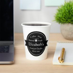 Personalised coffee shop logo coffee paper cups