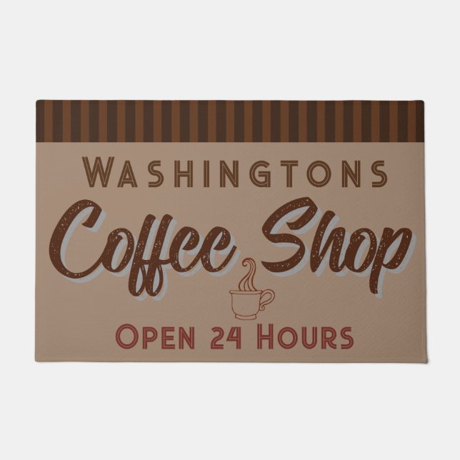 Personalised Coffee Shop Sign Doormat  (Front)