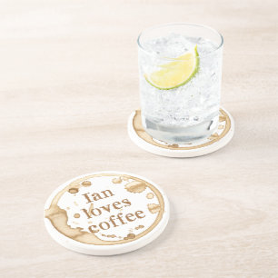 Personalised Coffee Stains Grunge Text Fun Coaster