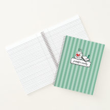 Personalised Coffee/Tea & Notes Mint Green Striped