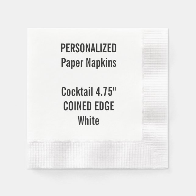 Personalised Coined Edge Cocktail Paper Napkins (Front)