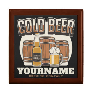 Personalised Cold Beer Oak Barrel Brewery Brewing  Gift Box