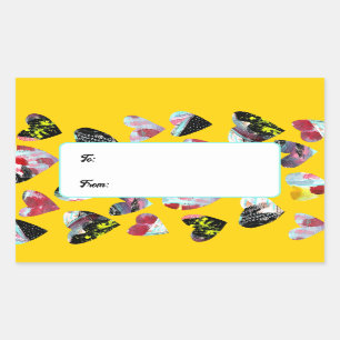 Personalised Collage Hearts Rectangular Sticker