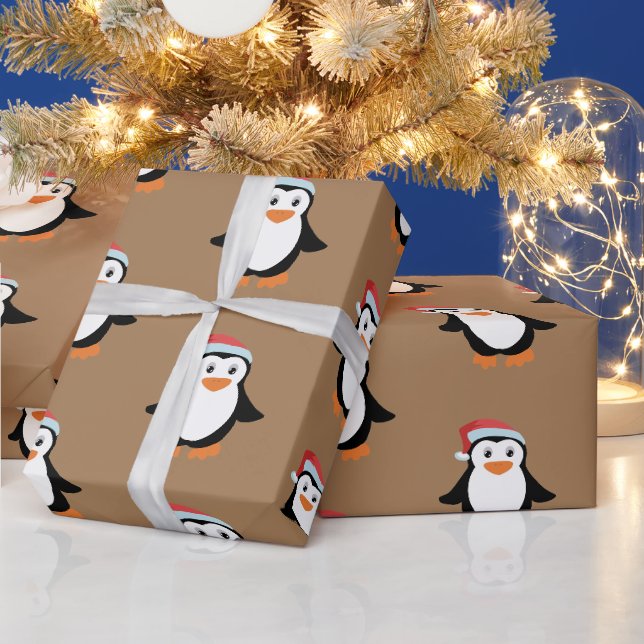 Personalised Collage Penguin – Funny Christmas  Wrapping Paper (Holidays)