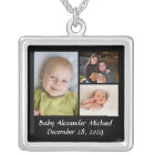 Personalised Collage Photo Necklace Black w/Text