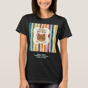 Personalised College Cat T-Shirt You've Got This