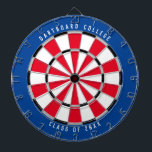 Personalised College Class of 20XX | Blue/Red Dartboard<br><div class="desc">Customise this with your own text and colours! Example shown has the top text "Dartboard College" and bottom text "Class of 20XX" with a blue, red, grey, black, and white colour palette. This makes a great gift for college students or a graduation gift for a new grad! If you need...</div>