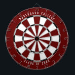 Personalised College Class of 20XX | Dark Red Dartboard<br><div class="desc">Customise this with your own text and colours! Example shown has the top text "Dartboard College" and bottom text "Class of 20XX" with a dark red, grey, black, and white colour palette. This makes a great gift for college students or a graduation gift for a new grad! If you need...</div>