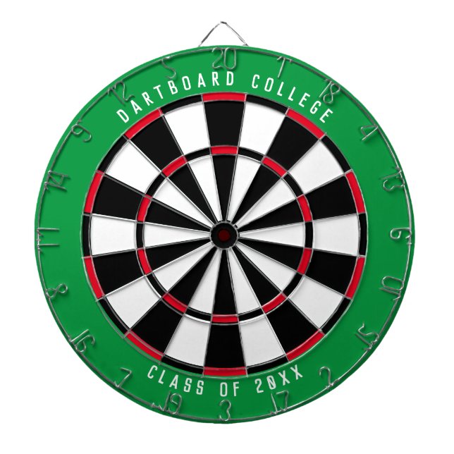 Personalised College Class of 20XX Green Dartboard (Front)