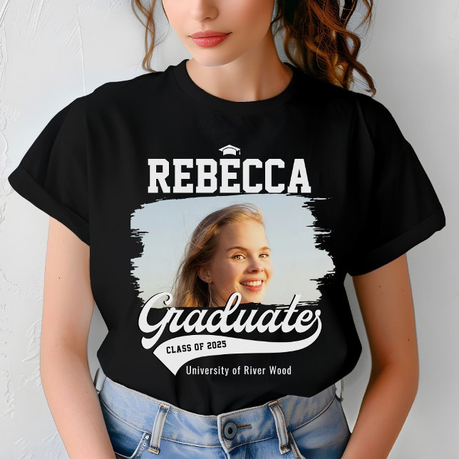 Personalised College Graduate Photo Graduation T-Shirt (Creator Uploaded)