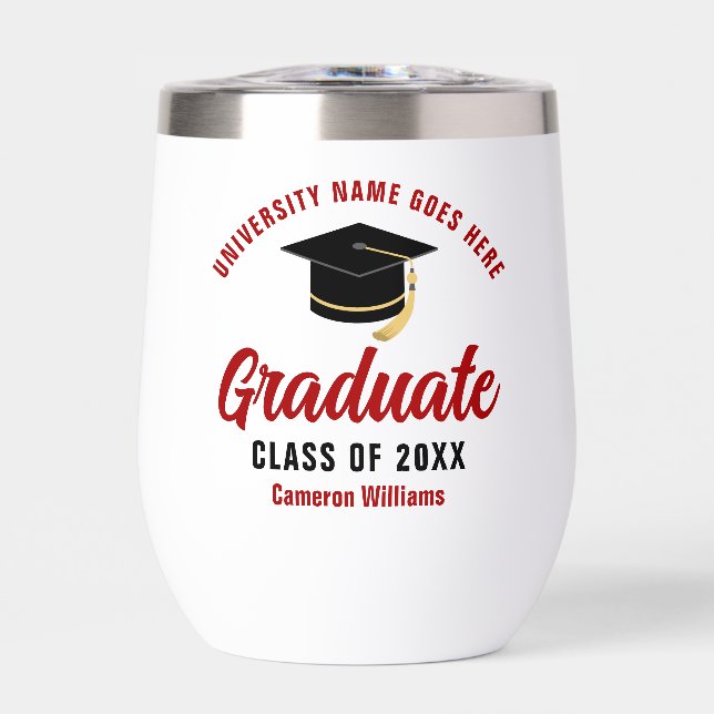 Personalised College Graduation Red Graduate Name (Front)