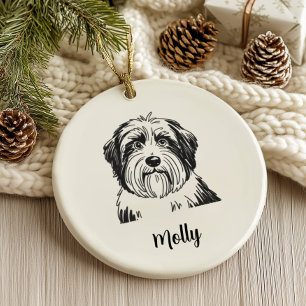 Personalised Collie Dog Christmas Ceramic Ornament