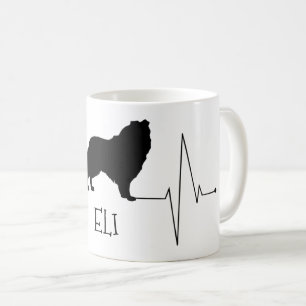 Personalised Collie Love My Dog Heart Beat Coffee Mug