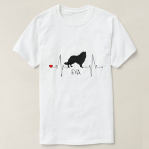 Personalised Collie Love My Dog Heart Beat T-Shirt
