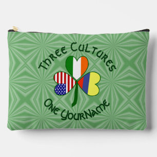 Personalised Colombia Ireland USA Shamrock Accessory Pouch
