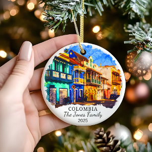 Personalised Colombia Ornament, South America Gift Ceramic Ornament