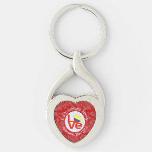 Personalised Colombian Red LOVE Flag  Key Ring