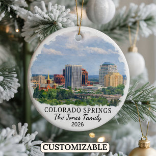 Personalised Colorado Springs Ornament, Colorado Ceramic Ornament