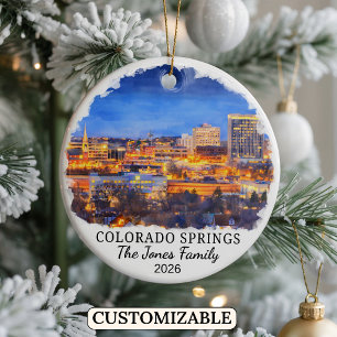Personalised Colorado Springs Ornament, Colorado Ceramic Ornament