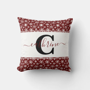 Personalised colorblock and snow throw pillow