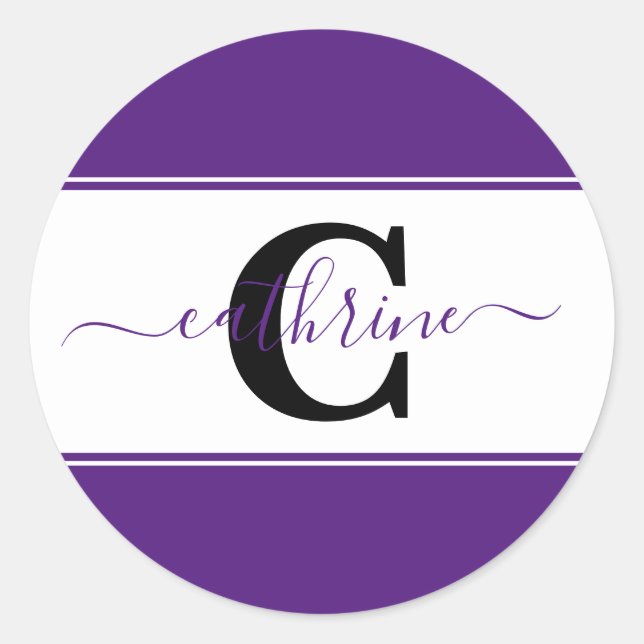 Personalised colorblock  classic round sticker (Front)