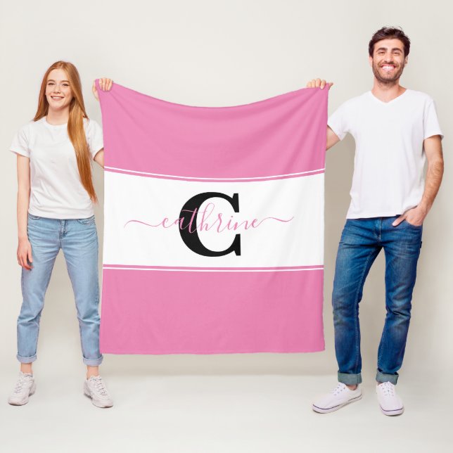 Personalised colorblock  fleece blanket (In Situ)