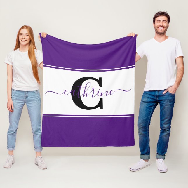 Personalised colorblock  fleece blanket (In Situ)