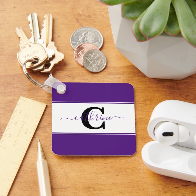 Personalised colorblock  key ring (Desk)