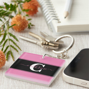 Personalised colorblock key ring