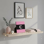 Personalised colorblock  plaque<br><div class="desc">Personalise this cute colorblock design with your favourites or school colours,  edit letter ,  edit name (between the blocks or you loose the extra flourish).</div>