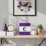 Personalised colorblock plaque<br><div class="desc">Personalise this cute colorblock design with your favourites or school colours, edit letter , edit name (between the blocks or you loose the extra flourish).</div>