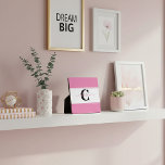 Personalised colorblock plaque<br><div class="desc">Personalise this cute colorblock design with your favourites or school colours, edit letter , edit name (between the blocks or you loose the extra flourish).</div>
