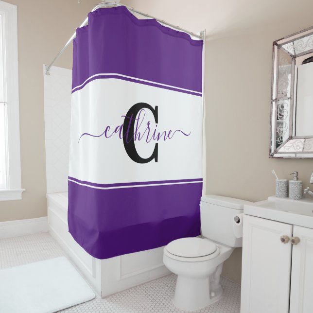 Personalised colorblock  shower curtain (In Situ)