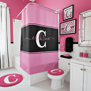 Personalised colorblock shower curtain