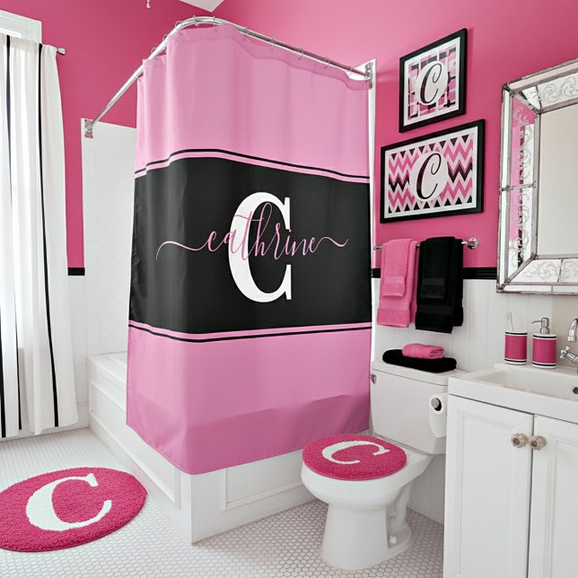 Personalised colorblock  shower curtain (Creator Uploaded)