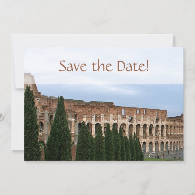 Personalised Colosseum Rome Italy Save the Date (Front)