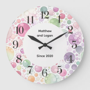 personalised colour bubble clock