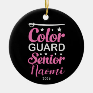 Personalised colour guard senior keepsake ceramic ornament