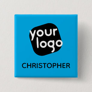 Personalised Colour Modern Add Employee Name & Log 15 Cm Square Badge