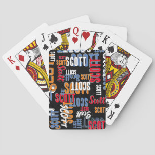 Personalised Colour Name all over Black Playing Cards