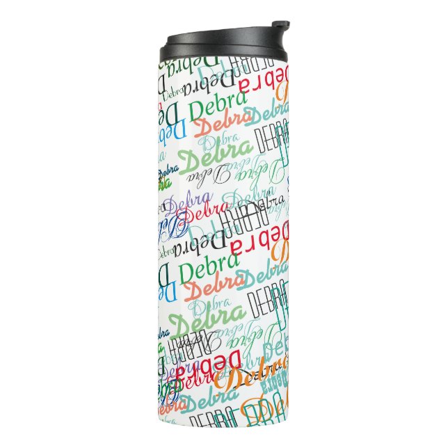 Personalised colour names pattern thermal tumbler (Rotated Left)